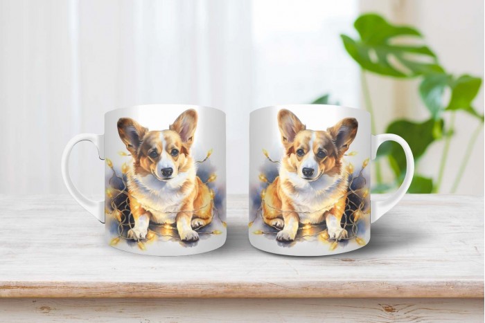 corgi mintás karácsonyi bögre 2