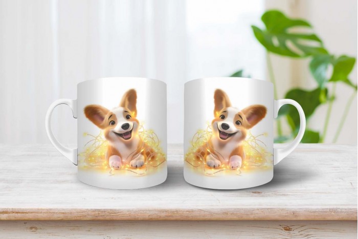 corgi mintás karácsonyi bögre 2