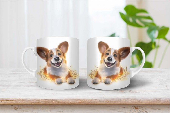 corgi mintás karácsonyi bögre 2