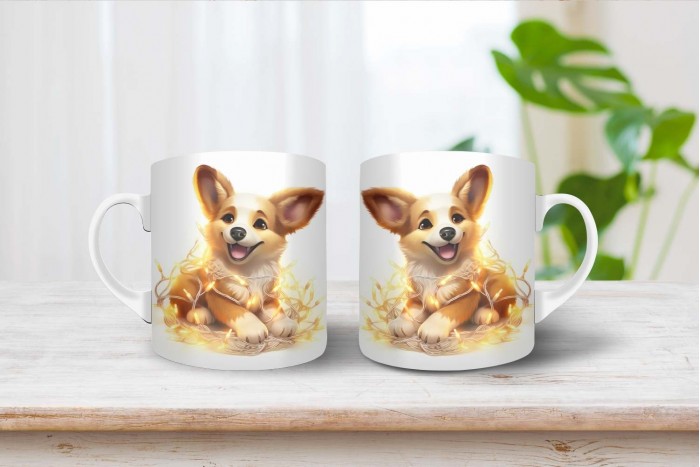 corgi mintás karácsonyi bögre 2