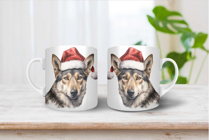 csehszlovák farkaskutya mintás karácsonyi bögre 2