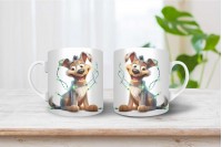 csehszlovák farkaskutya mintás karácsonyi bögre 9