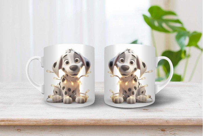 dalmata mintás karácsonyi bögre 2