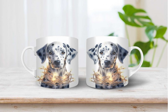 dalmata mintás karácsonyi bögre 2