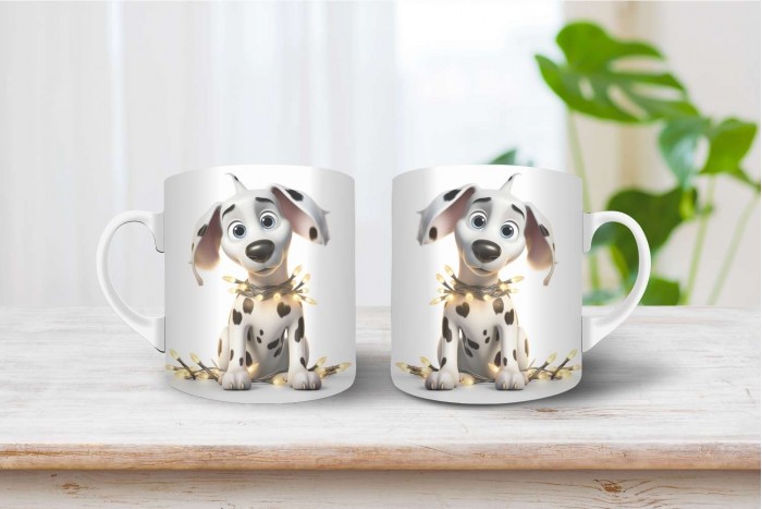 dalmata mintás karácsonyi bögre 2