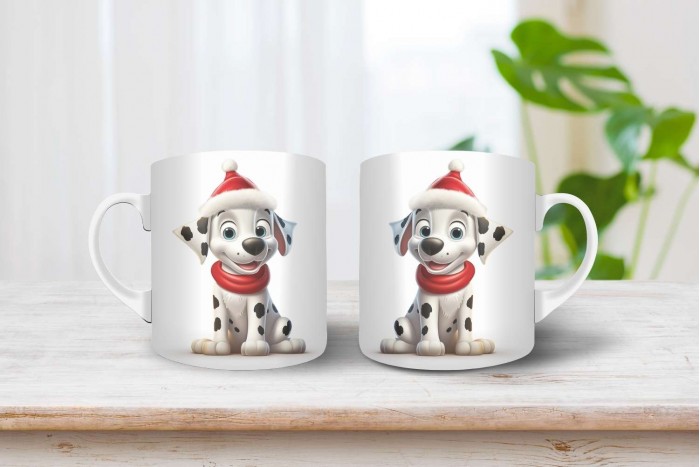 dalmata mintás karácsonyi bögre 2