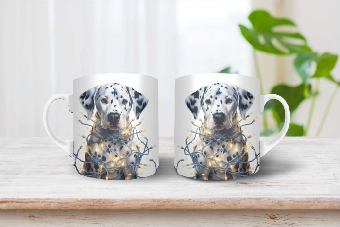 dalmata mintás karácsonyi bögre 2