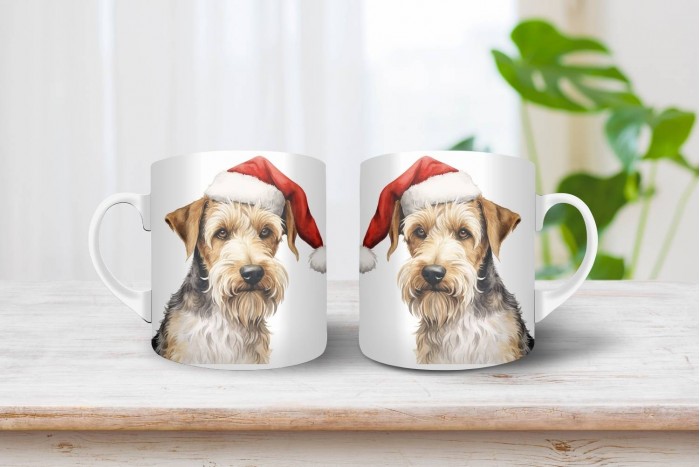 foxterrier mintás karácsonyi bögre 2