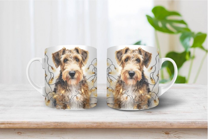 foxterrier mintás karácsonyi bögre 2