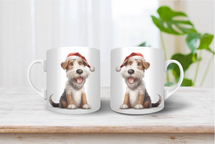 foxterrier mintás karácsonyi bögre 2