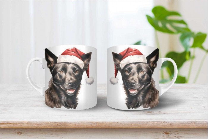 holland juhászkutya mintás karácsonyi bögre 2