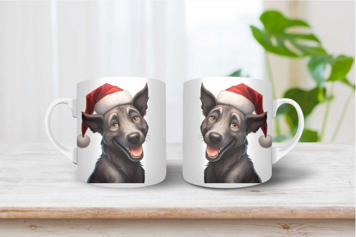 holland juhászkutya mintás karácsonyi bögre 2