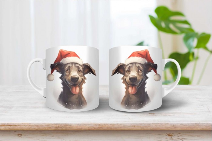 holland juhászkutya mintás karácsonyi bögre 2