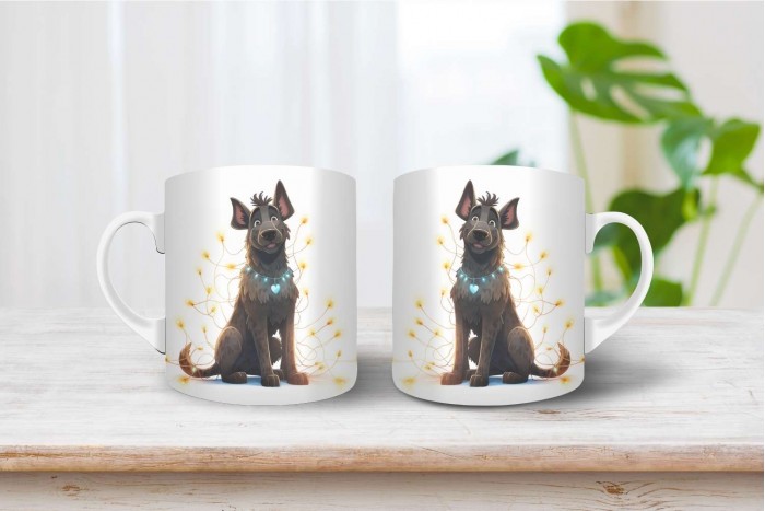 holland juhászkutya mintás karácsonyi bögre 2