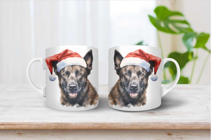 holland juhászkutya mintás karácsonyi bögre 2