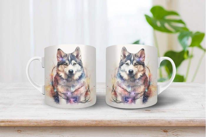 husky mintás karácsonyi bögre 2