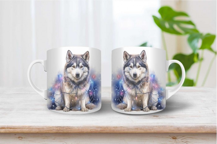 husky mintás karácsonyi bögre 2