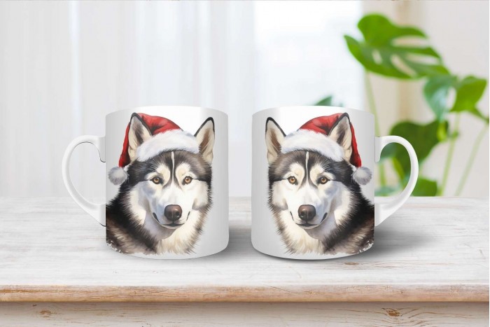 husky mintás karácsonyi bögre 2