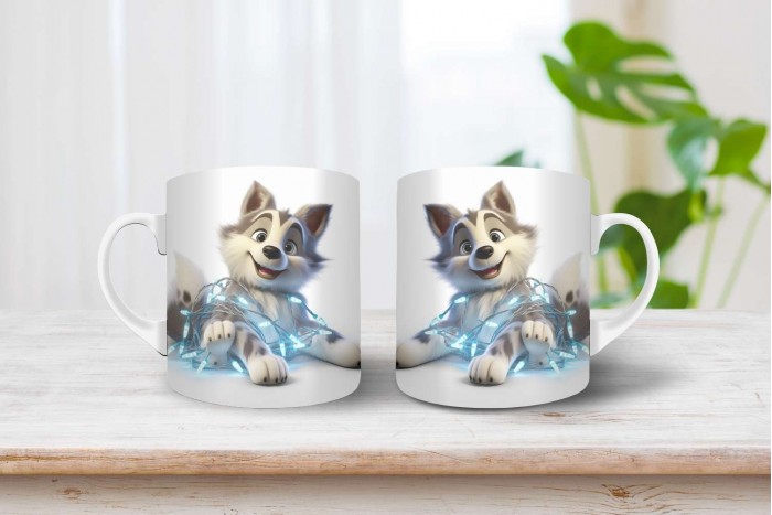 husky mintás karácsonyi bögre 2