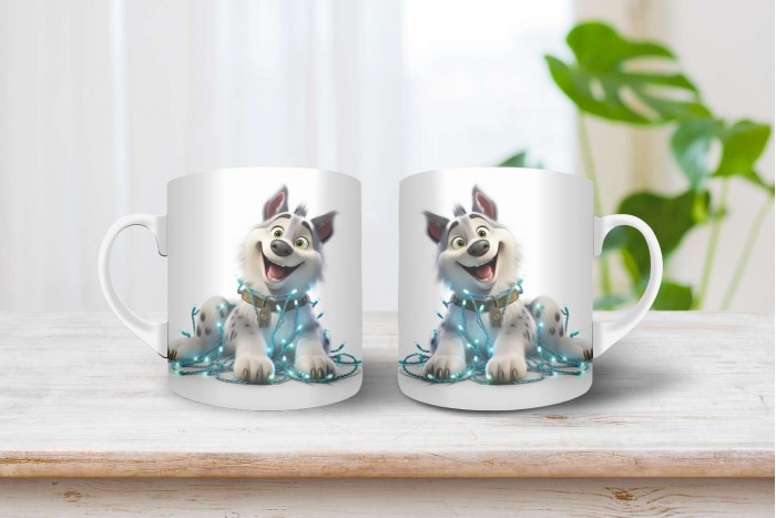 husky mintás karácsonyi bögre 2