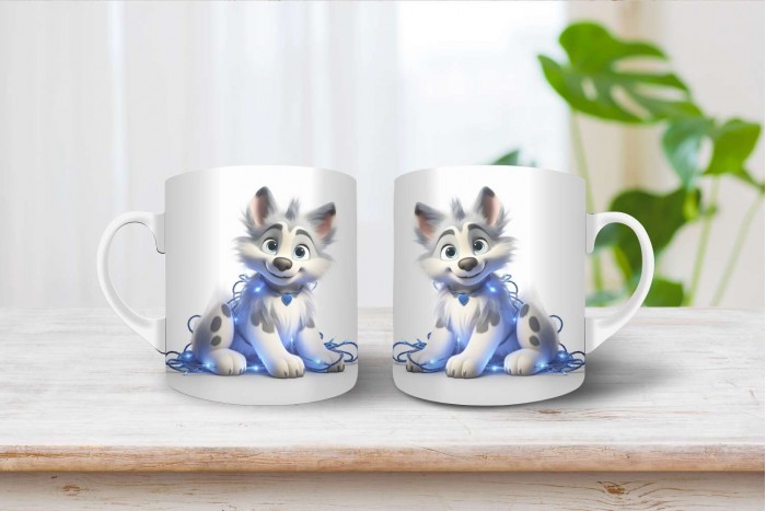 husky mintás karácsonyi bögre 2