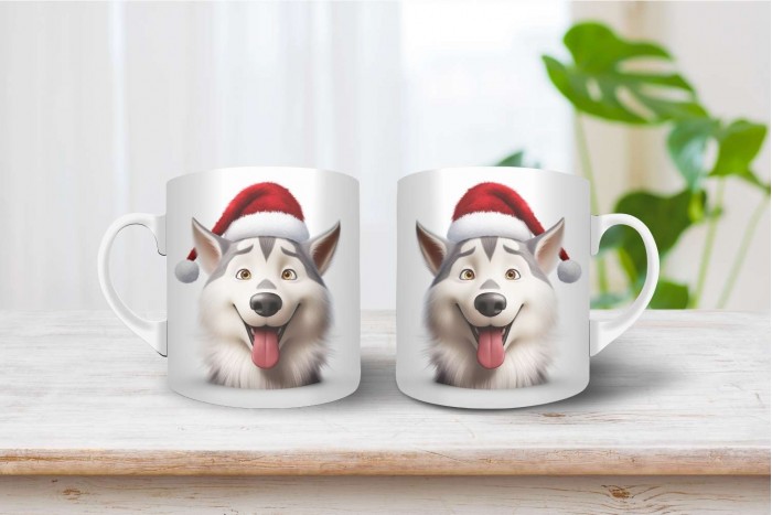 husky mintás karácsonyi bögre 2