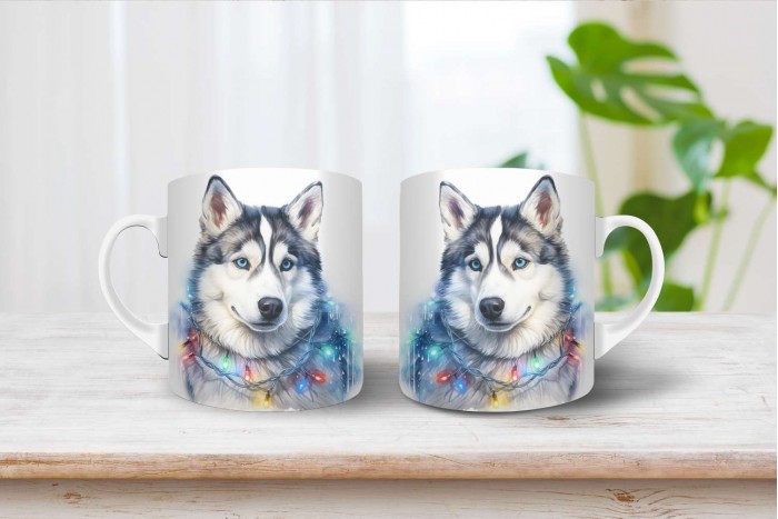 husky mintás karácsonyi bögre 2