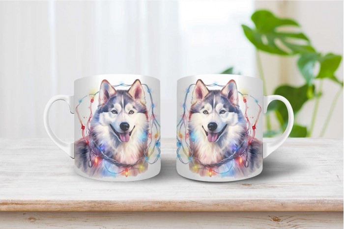 husky mintás karácsonyi bögre 2