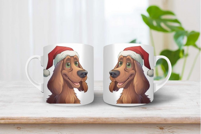 ír szetter mintás karácsonyi bögre 2