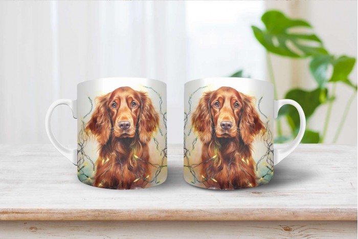 ír szetter mintás karácsonyi bögre 2