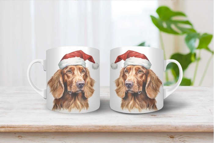 ír szetter mintás karácsonyi bögre 2