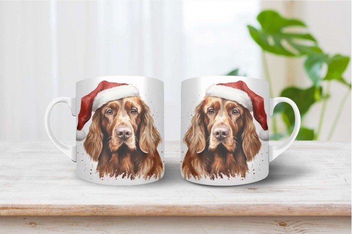 ír szetter mintás karácsonyi bögre 2