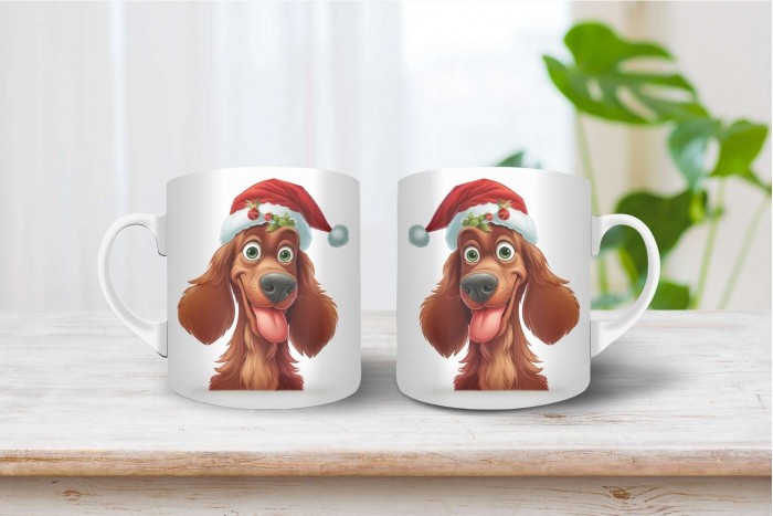 ír szetter mintás karácsonyi bögre 2