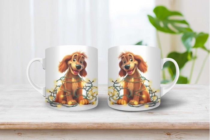 ír szetter mintás karácsonyi bögre 2