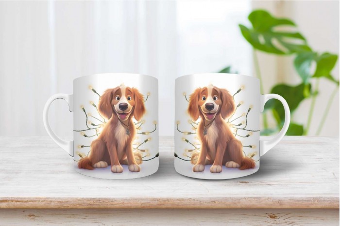 ír szetter mintás karácsonyi bögre 2