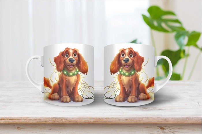 ír szetter mintás karácsonyi bögre 2