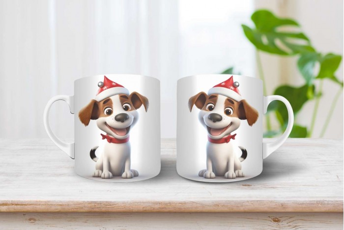 jack russel terrier mintás karácsonyi bögre 2