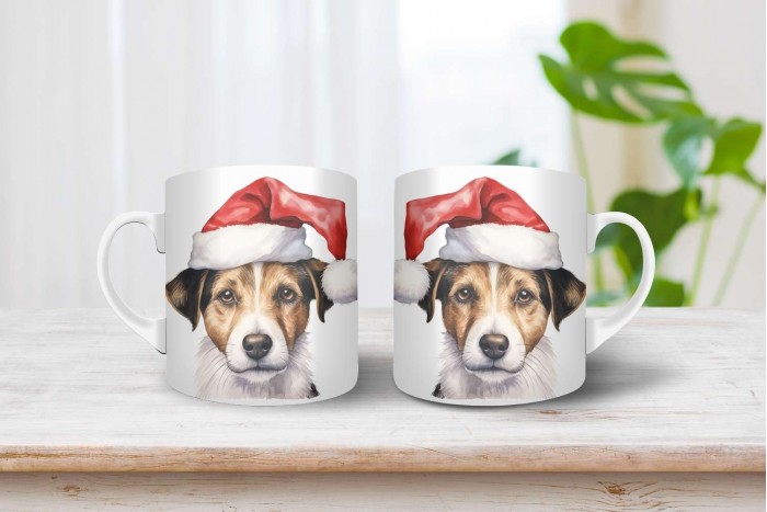 jack russel terrier mintás karácsonyi bögre 2