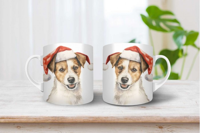 jack russel terrier mintás karácsonyi bögre 2