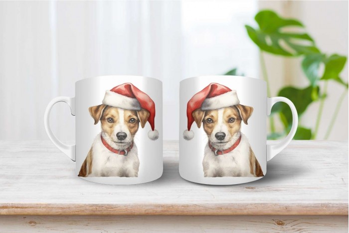 jack russel terrier mintás karácsonyi bögre 2