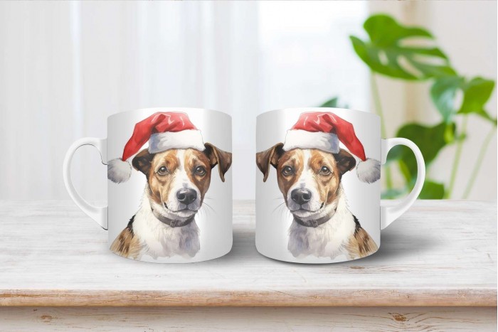 jack russel terrier mintás karácsonyi bögre 2