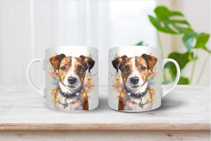 jack russel terrier mintás karácsonyi bögre 2