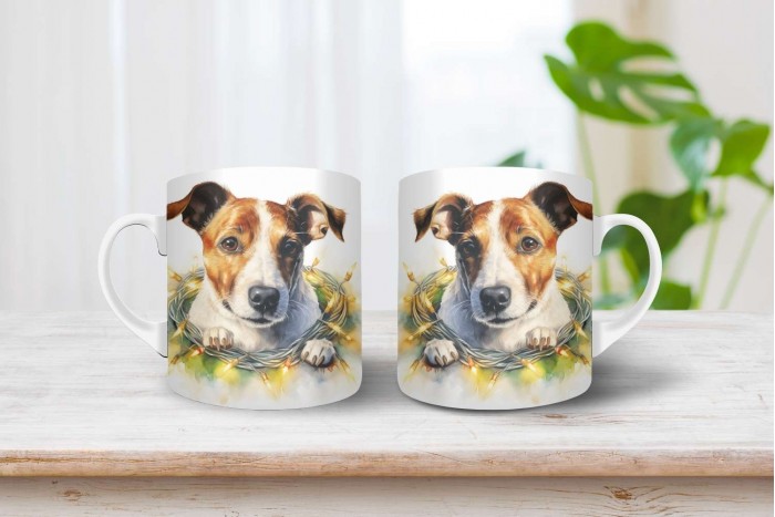 jack russel terrier mintás karácsonyi bögre 2