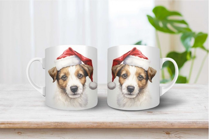 jack russel terrier mintás karácsonyi bögre 2