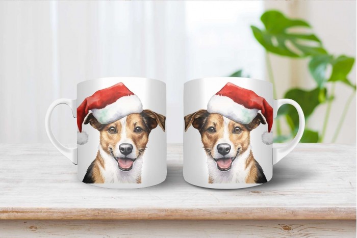 jack russel terrier mintás karácsonyi bögre 2