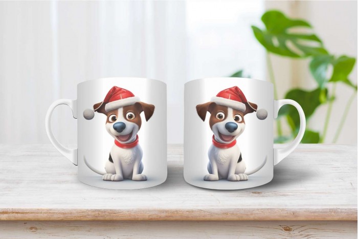 jack russel terrier mintás karácsonyi bögre 2
