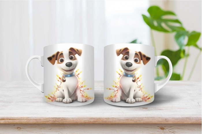 jack russel terrier mintás karácsonyi bögre 2