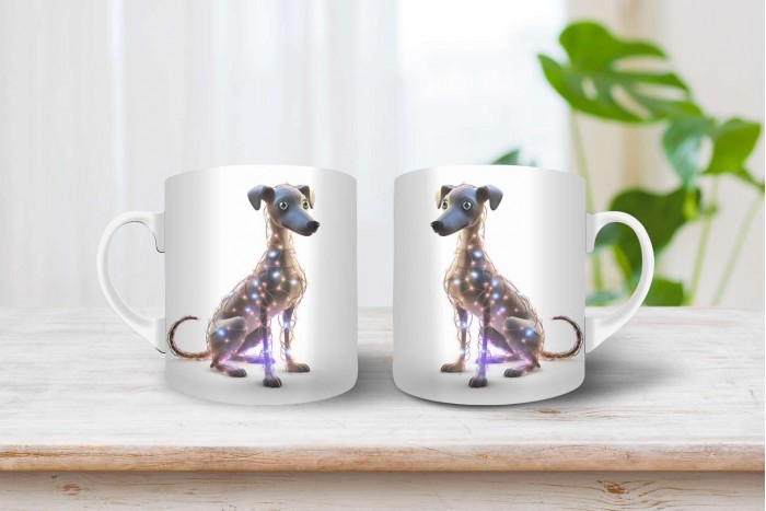 kis olasz agár mintás karácsonyi bögre 2