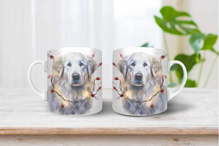 kuvasz mintás karácsonyi bögre 2