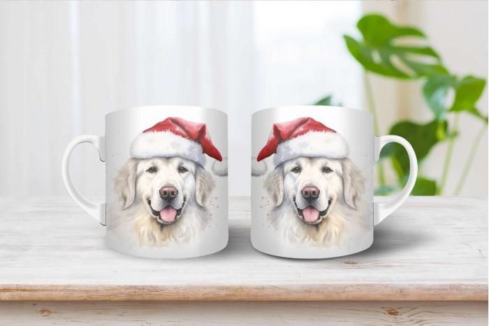 kuvasz mintás karácsonyi bögre 2